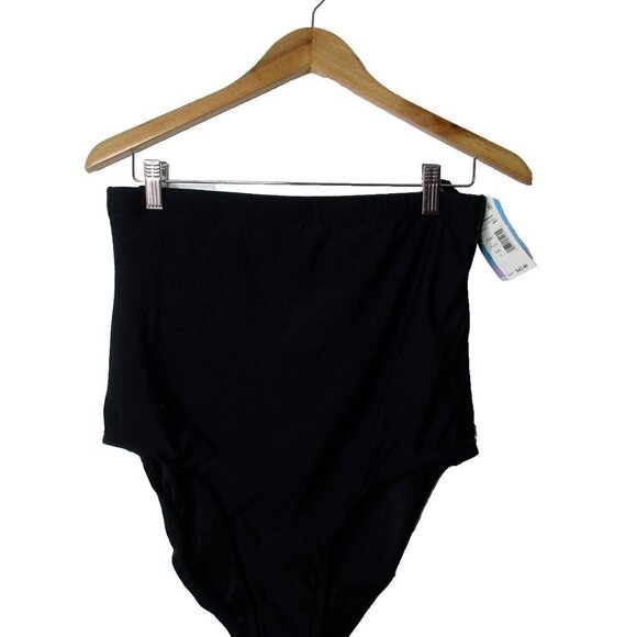 Swim Solutions Separates‎ Swim Brief Bottoms Womens 18 Black Ultra High Waist - Picture 1 of 7